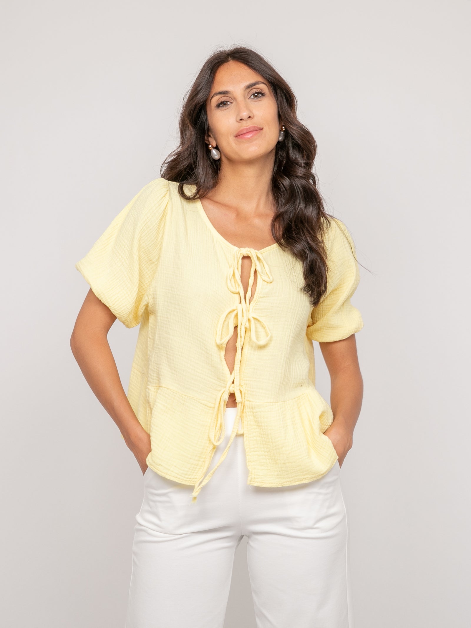 Blouse nouée gaze de conton OLERVIE