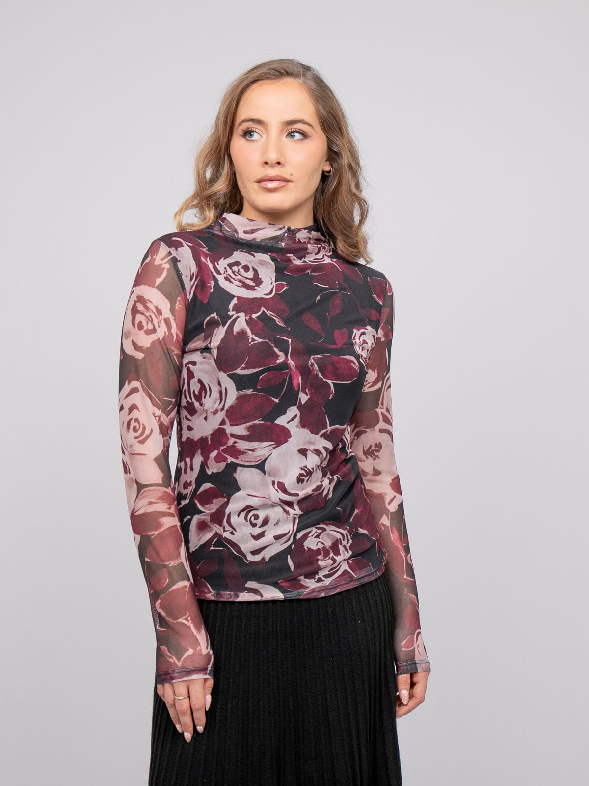 Top mesh imprimé floral FIKABO
