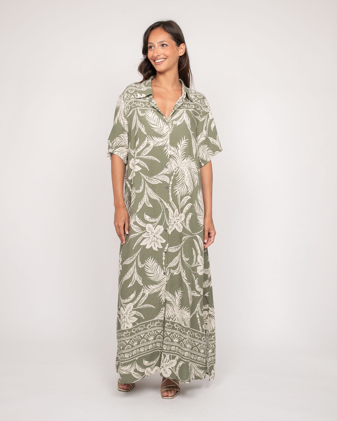 Robe longue chemise motifs ILIAGO