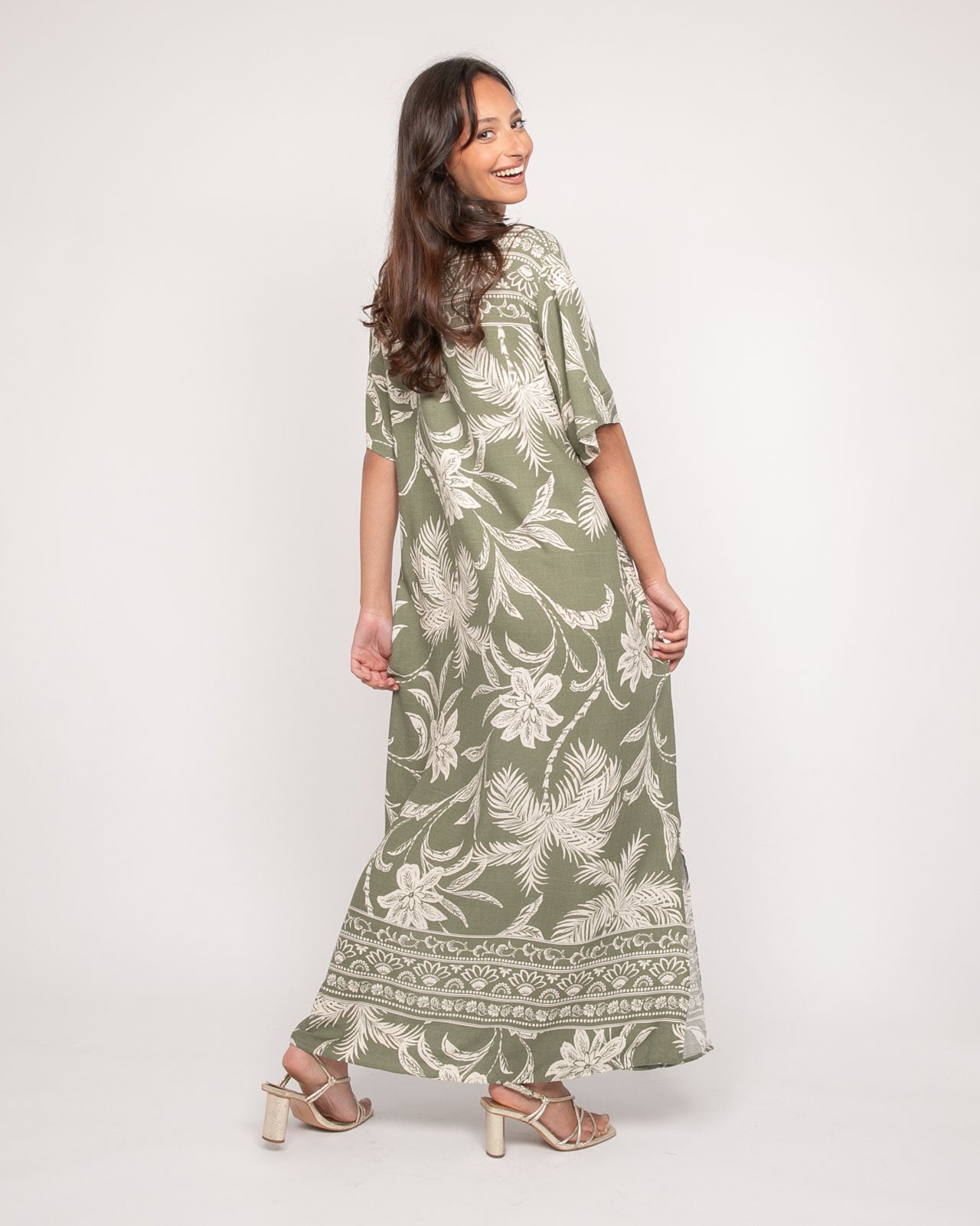 Robe longue chemise motifs ILIAGO