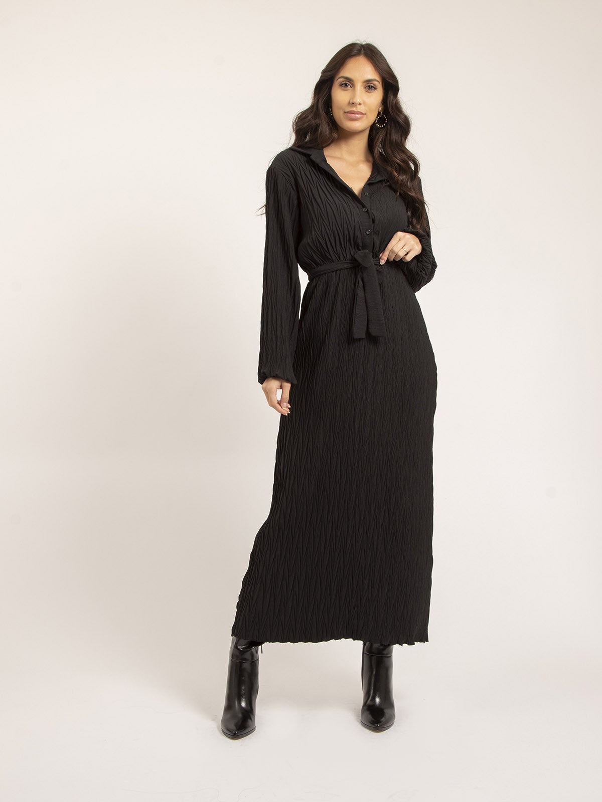 Robe longue texturée IROLISA