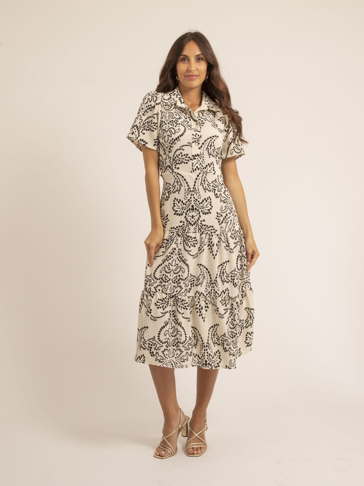 Robe mi-longue motifs IONELA