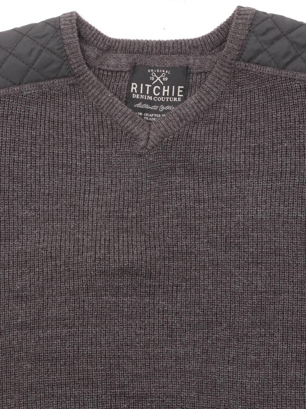 Pull col V LEXIC-J - Gris