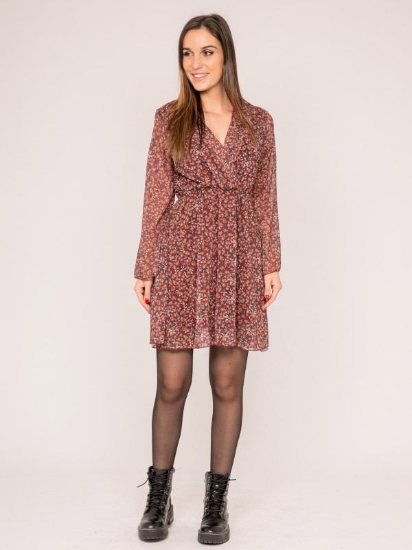 Robe courte ITEMIS - Bordeaux