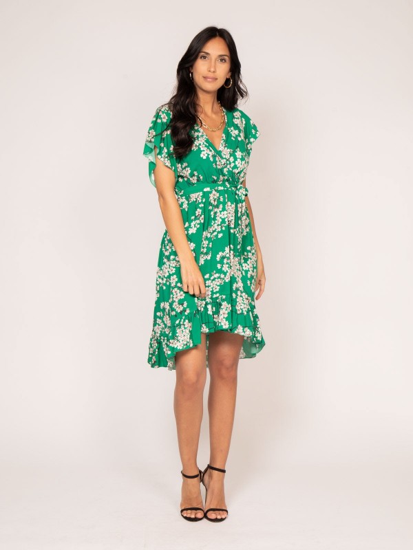 Robe courte motifs IBOU - Vert