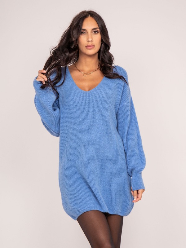 Robe pull courte ILINKA - Bleu