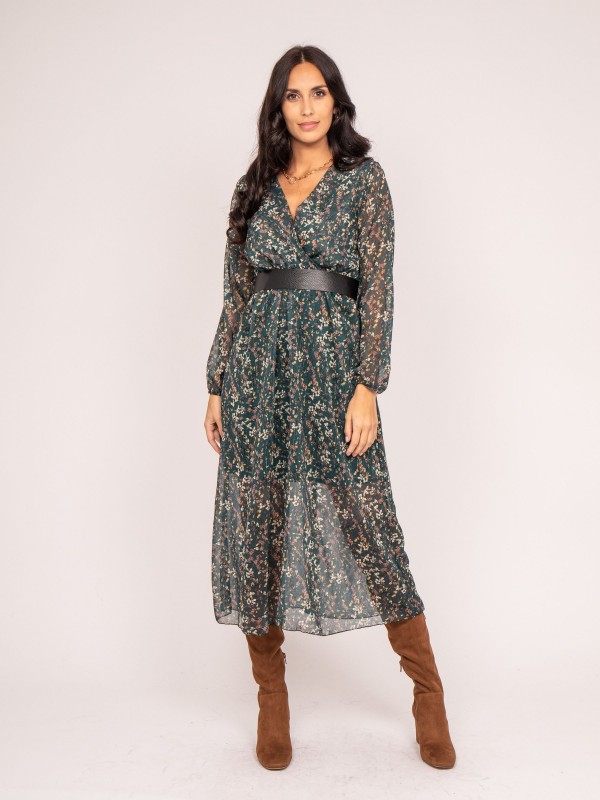 Robe longue motifs INCA - Vert