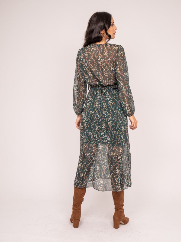 Robe longue motifs INCA - Vert