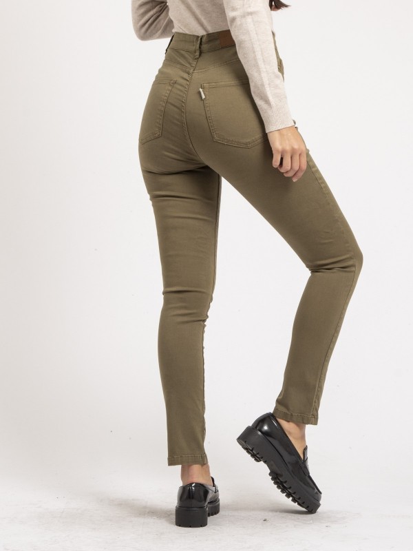 Pantalon slim EDITH - Kaki