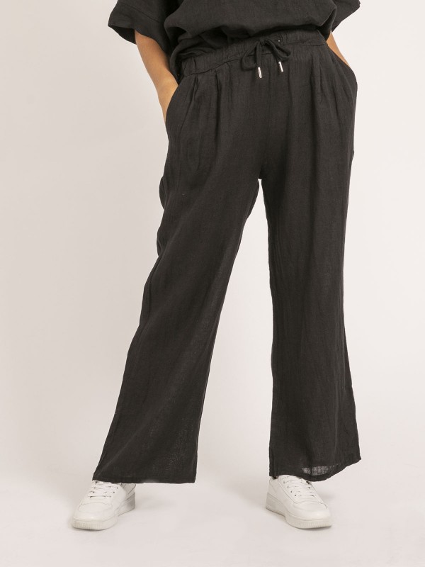 Pantalon lin ERNEST - Noir