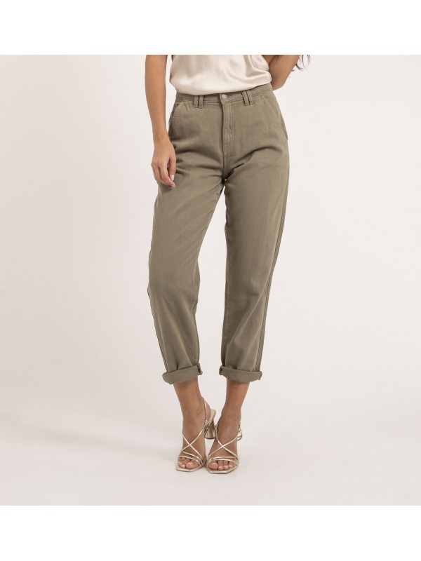 Pantalon coupe mom EZEL - Kaki