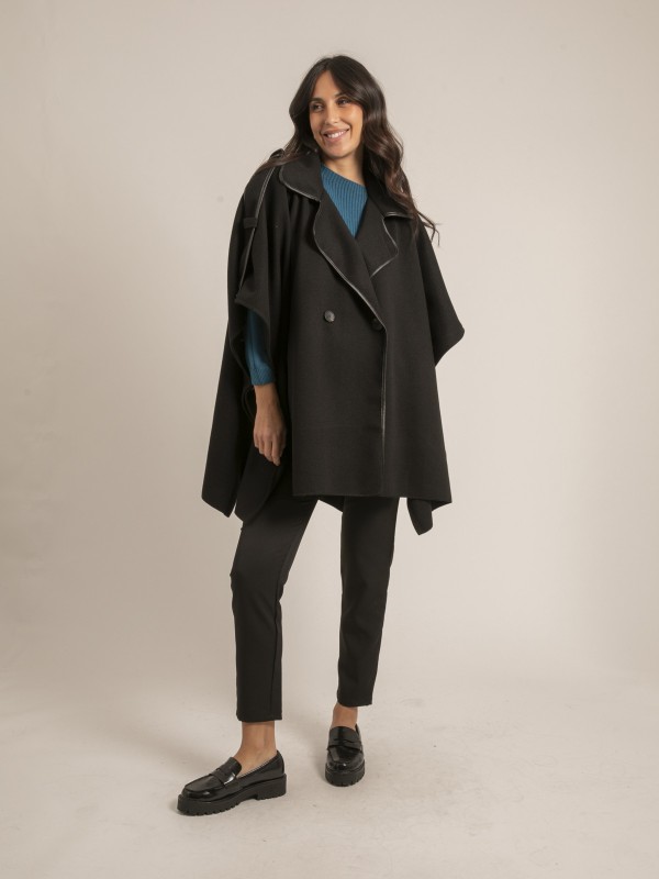 Manteau cape UBERTA - Noir