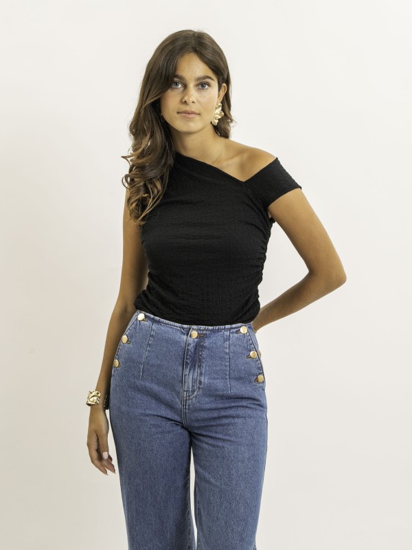 Top asymétrique FAYLA - Noir