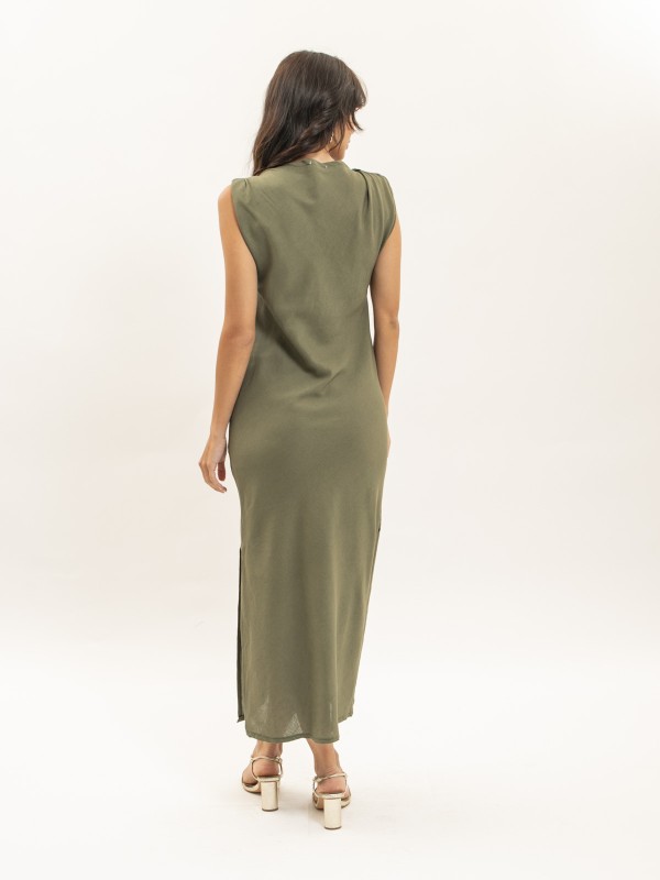 Robe longue IDELIA - Kaki