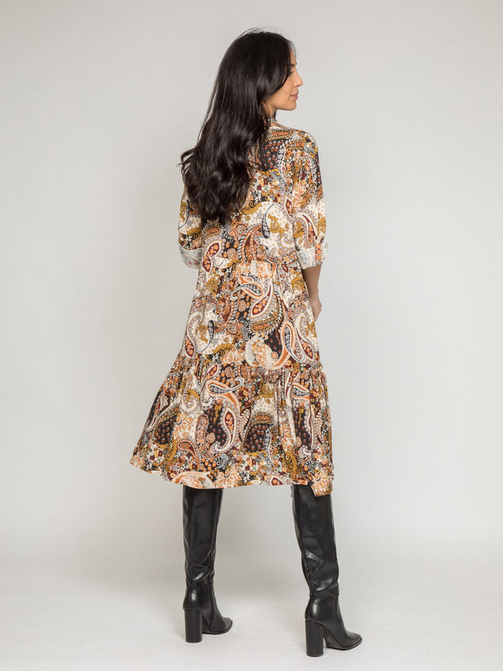 Robe mi-longue motifs ILINE