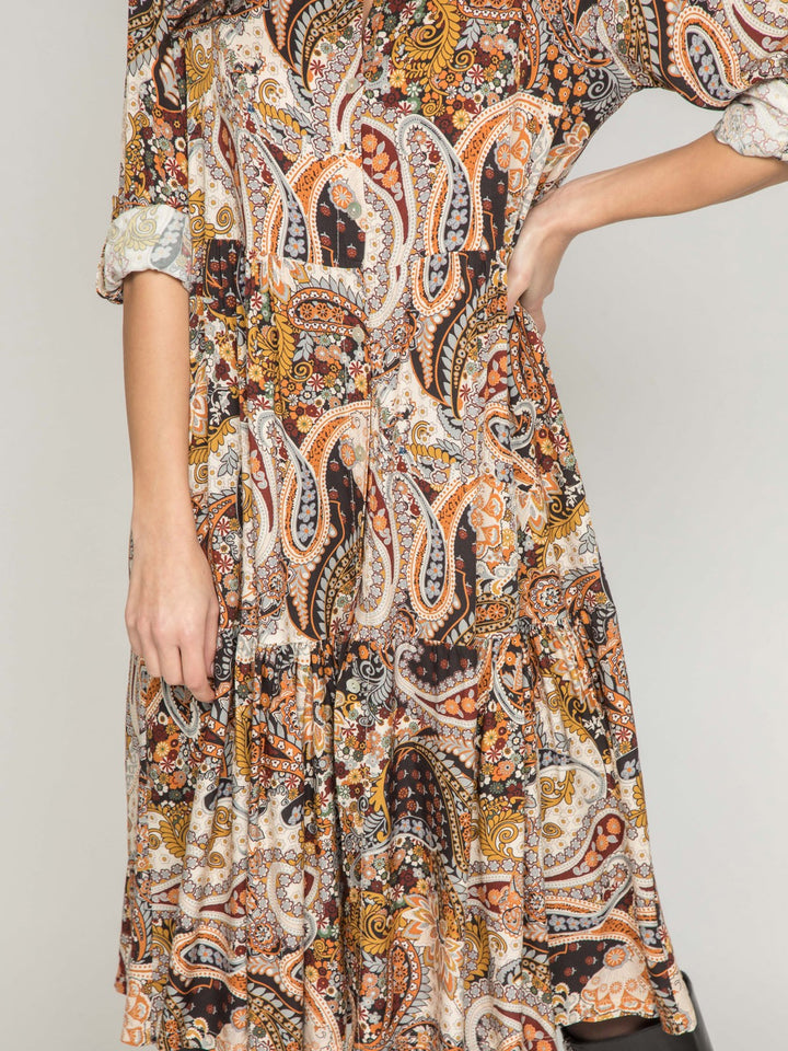 Robe mi-longue motifs ILINE