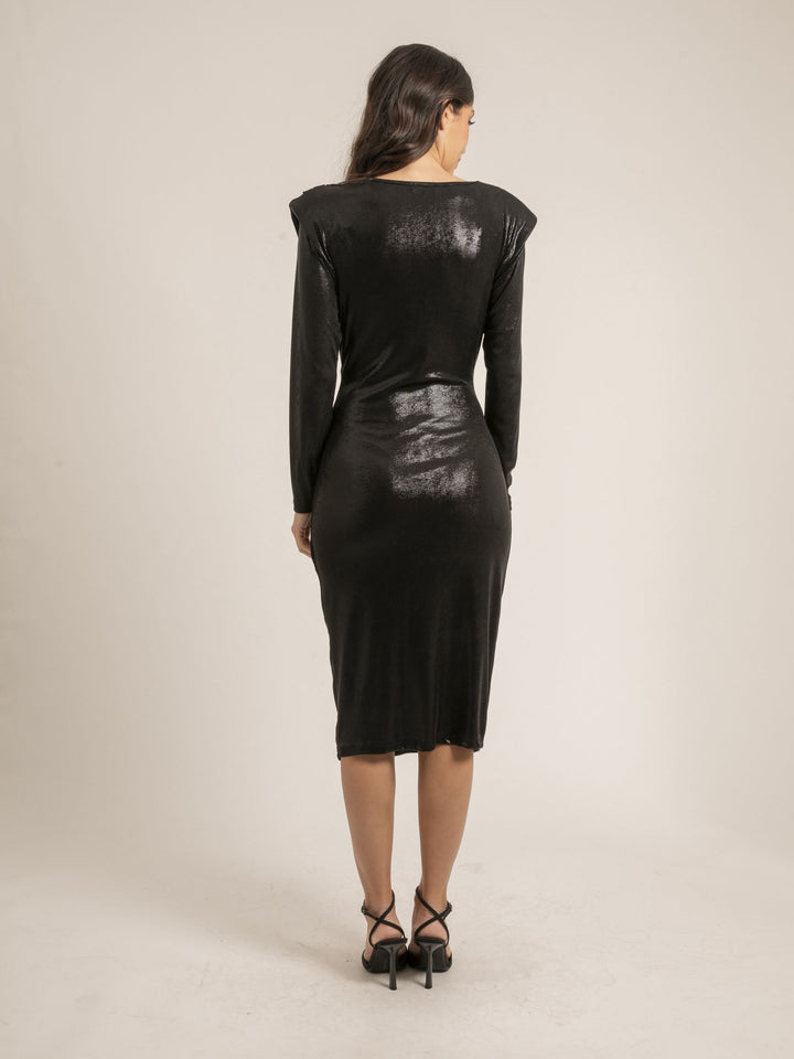 Robe manches longues drapée ILUNA