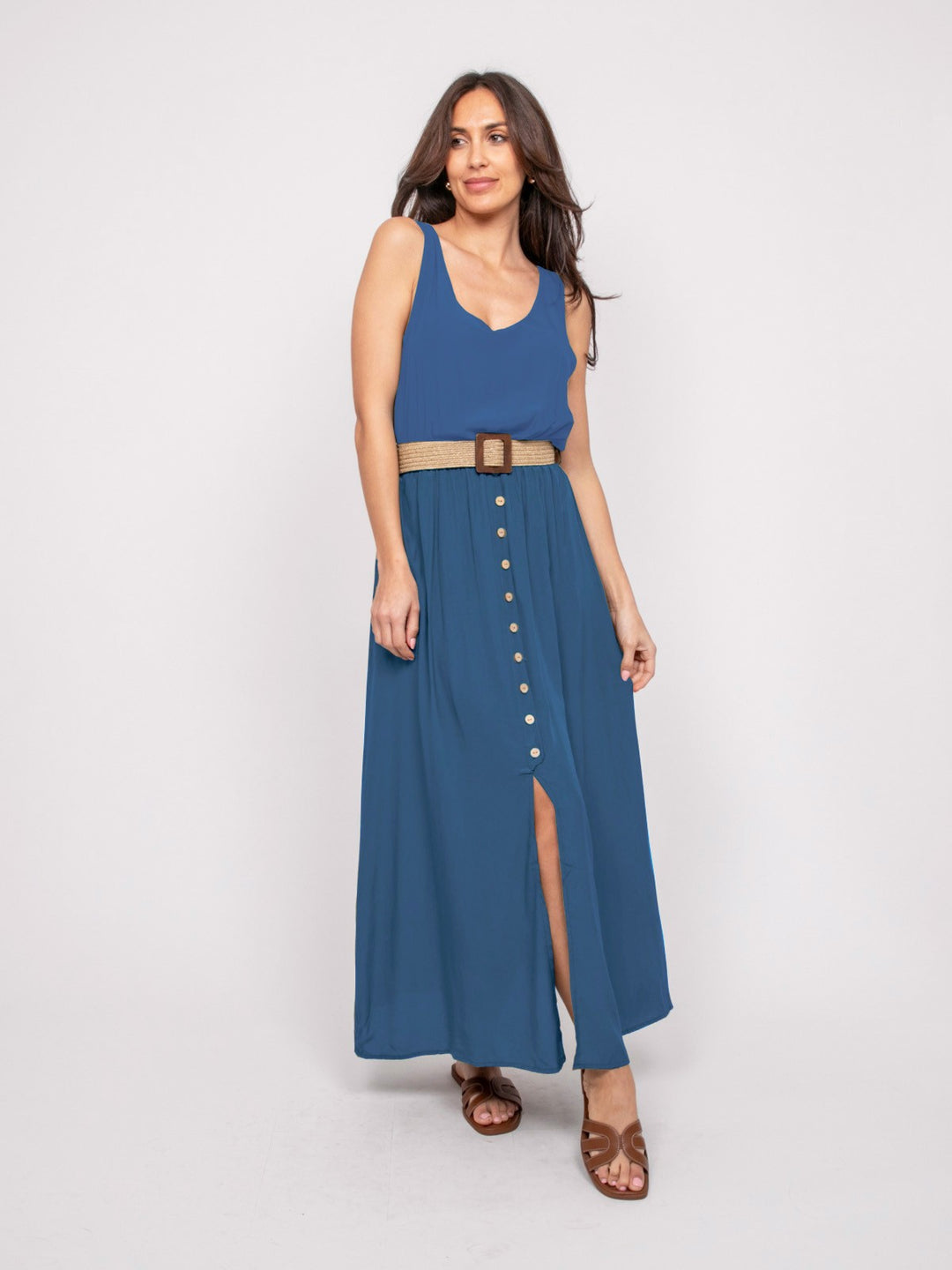 Robe longue avec ceinture ILANEL