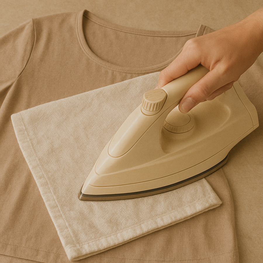 4. Utiliser un chiffon en coton entre fer et vêtement