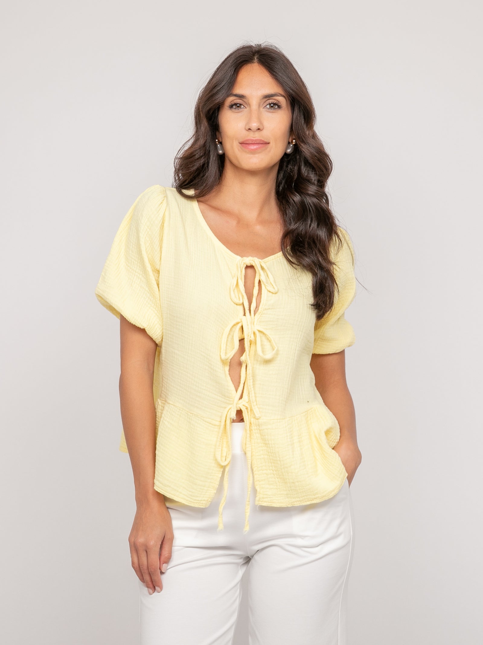 Blouse nouée gaze de conton OLERVIE