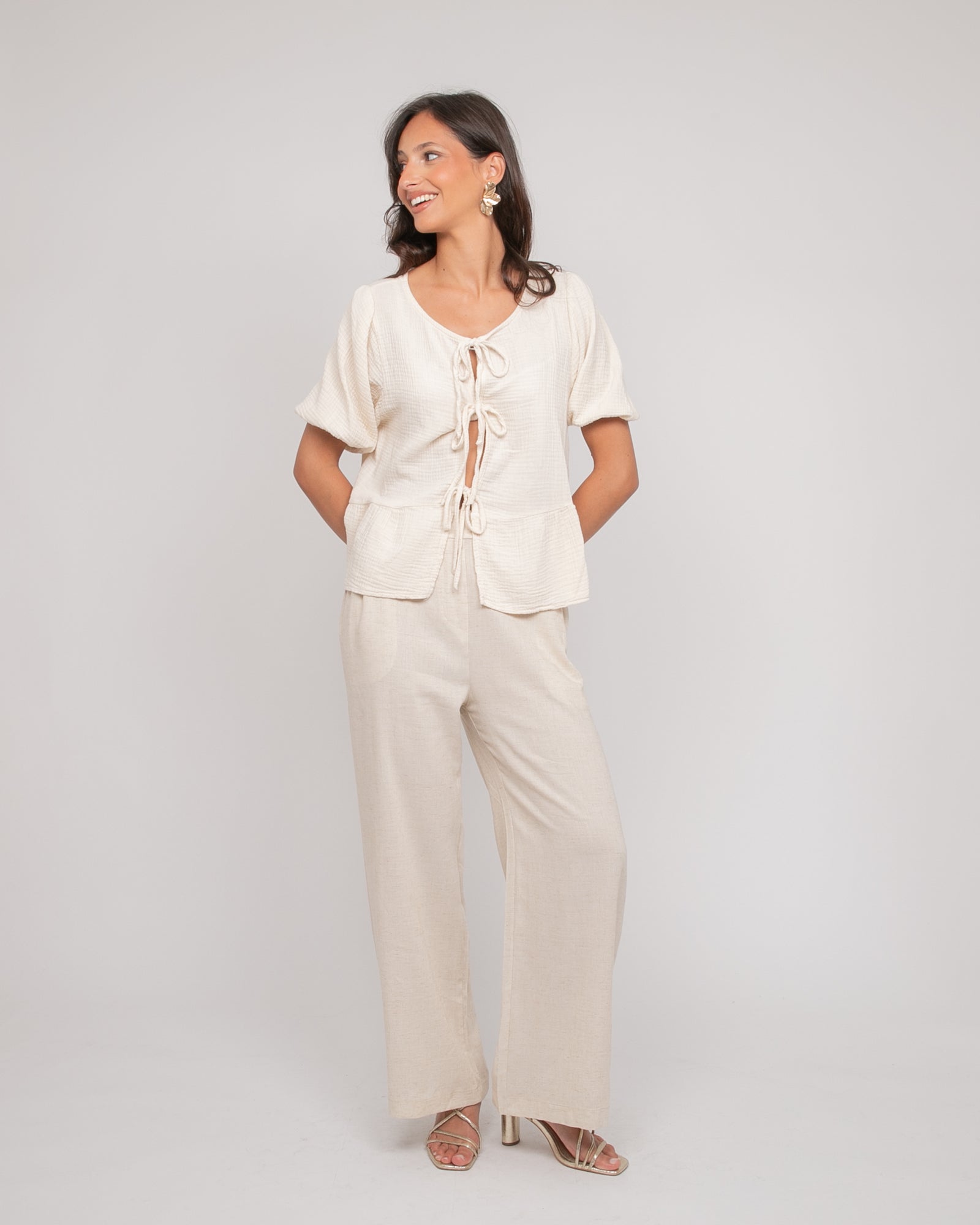 Blouse nouée gaze de conton OLERVIE