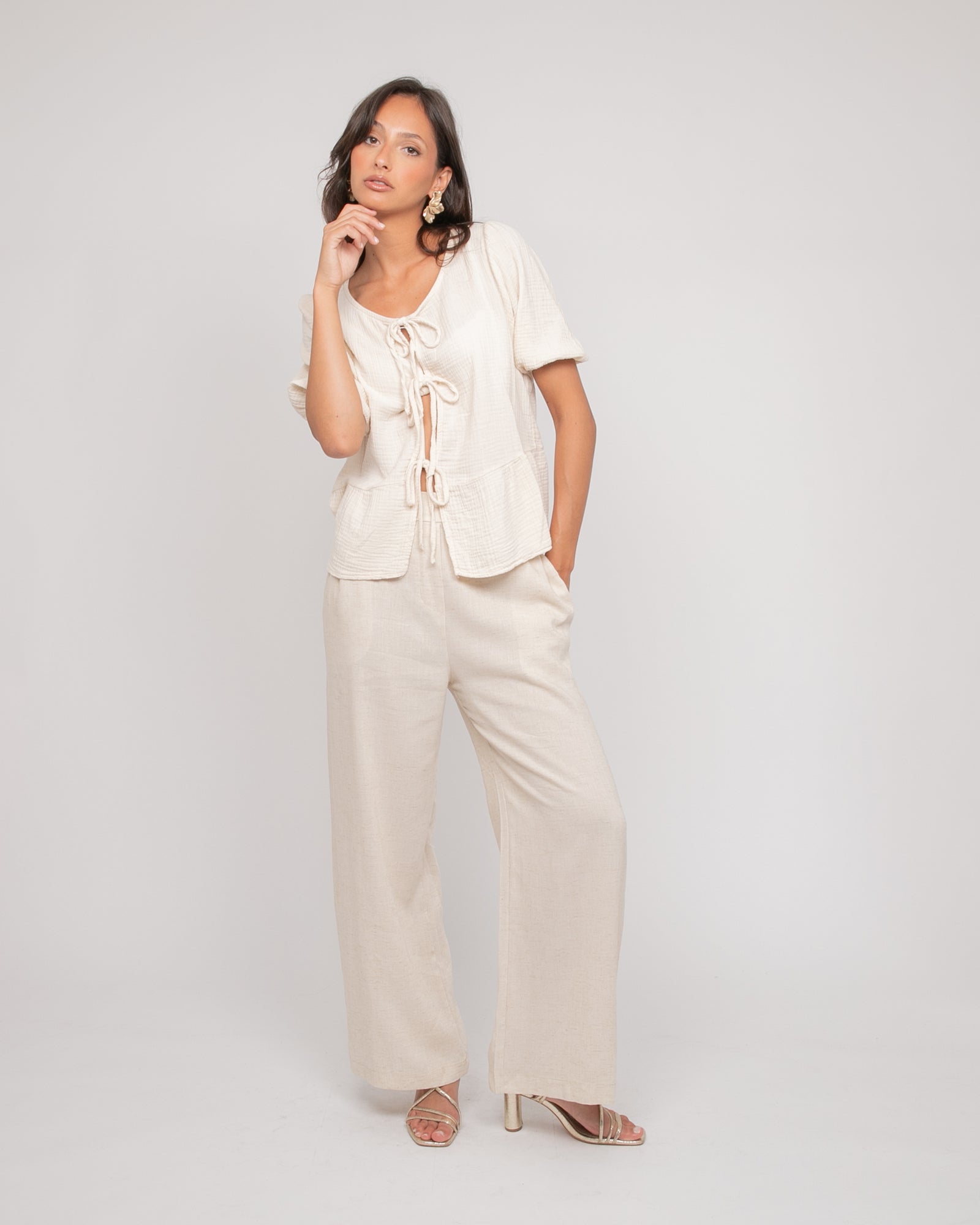 Blouse nouée gaze de conton OLERVIE