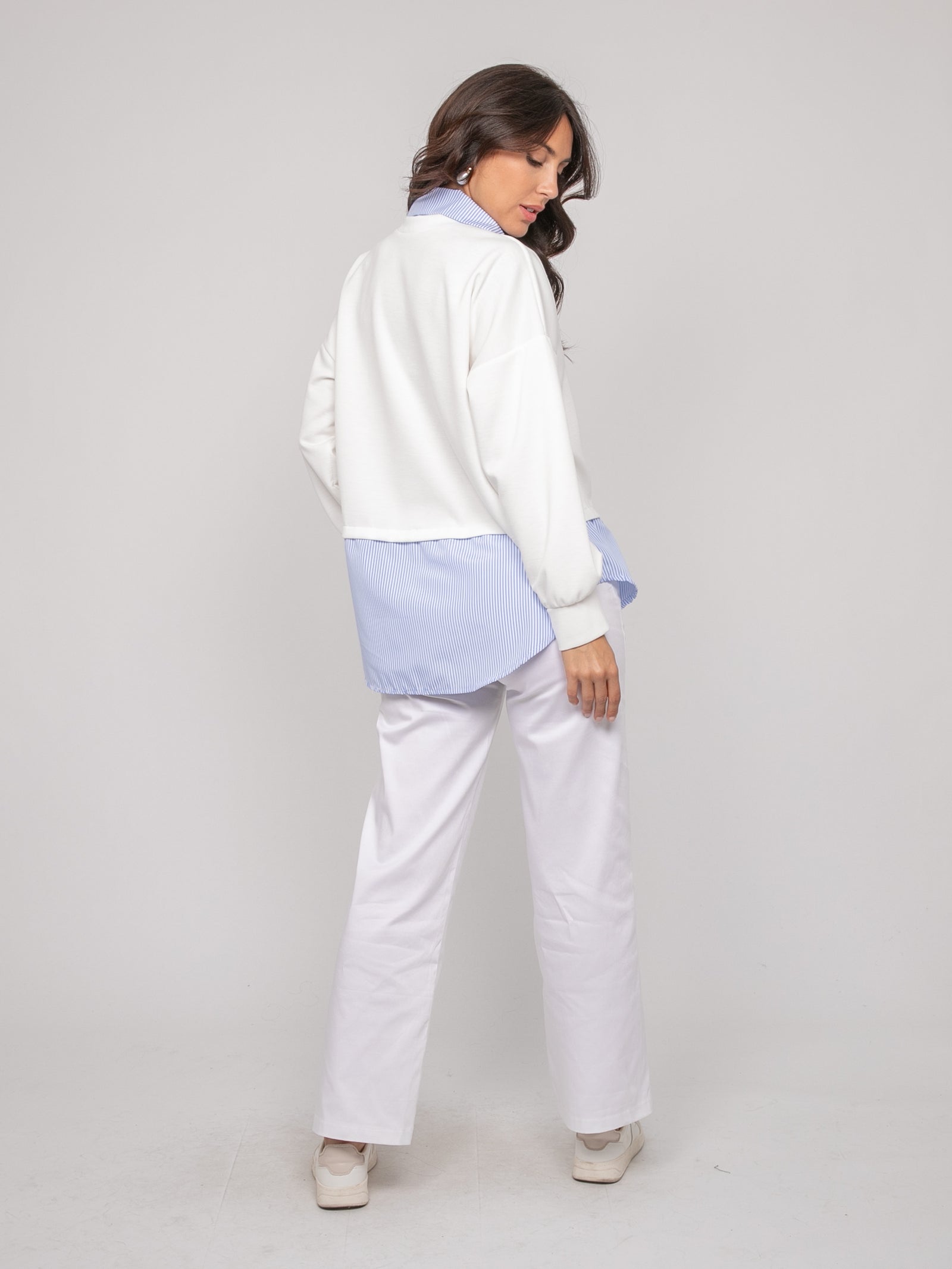 Sweat-shirt avec chemise rayures YEVANE