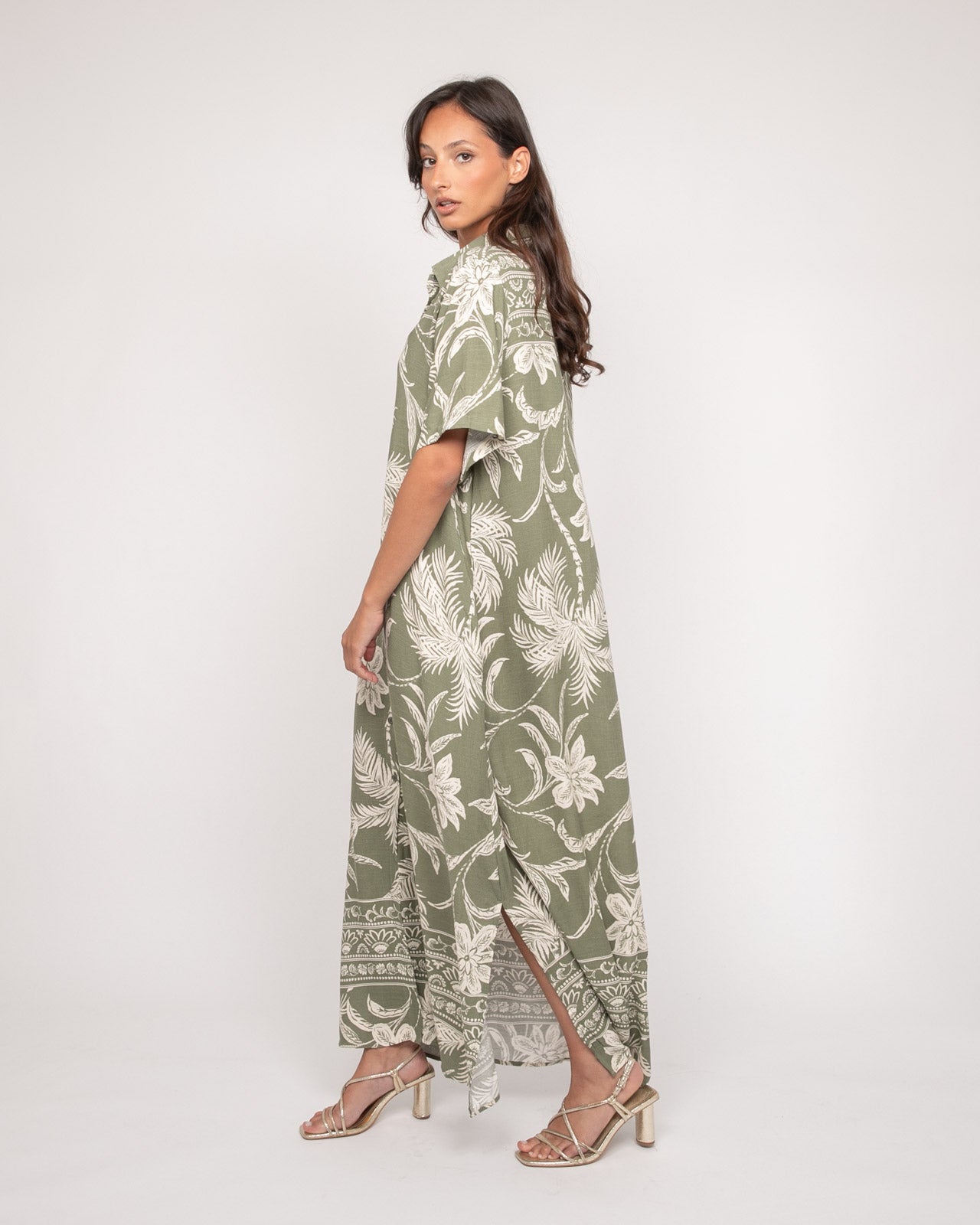 Robe longue chemise motifs ILIAGO
