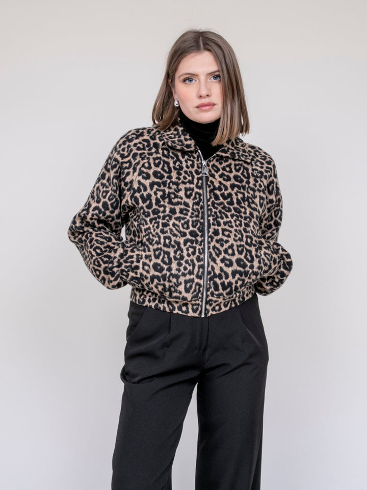 Veste courte imprimé léopard UMADIE