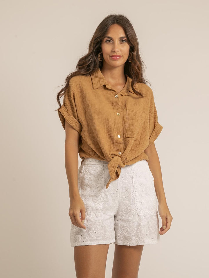 Chemise manches courtes gaze de coton ODETTE
