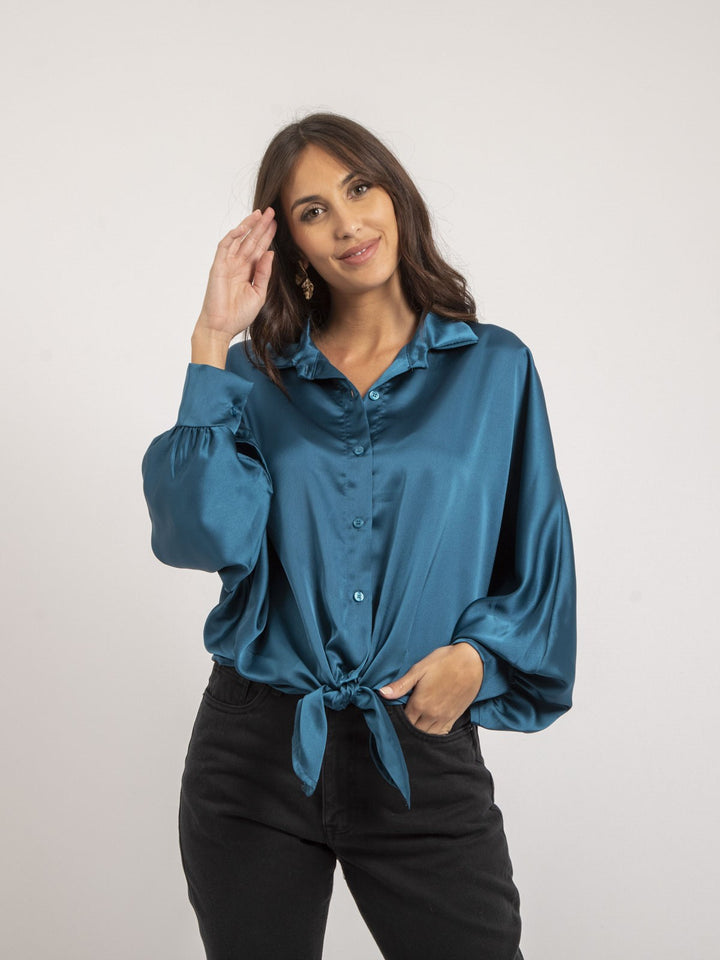 Chemise satin à nouer OBANA