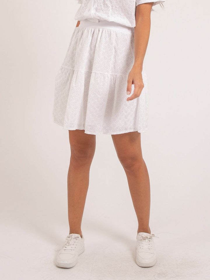Jupe courte broderies anglaises XANNY