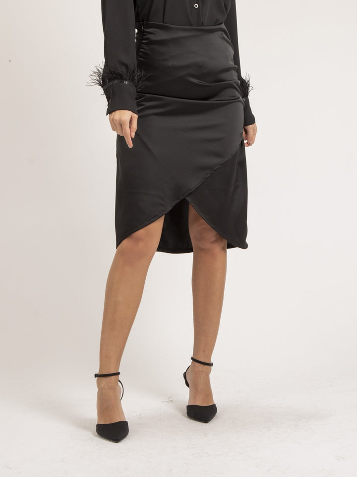 Jupe mi-longue satin XARENA