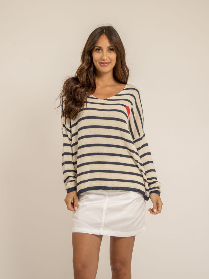 Pull fin motif coeur KELA