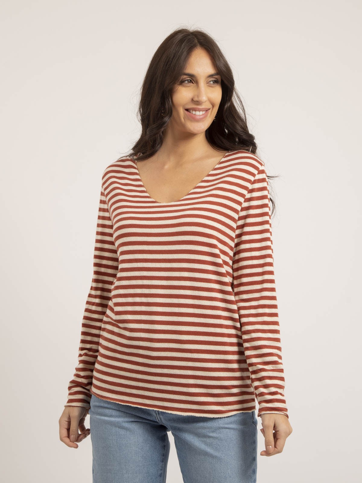 Pull fin rayures KEMILE