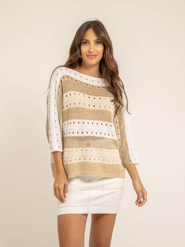 Pull léger maille ajourée KARLA