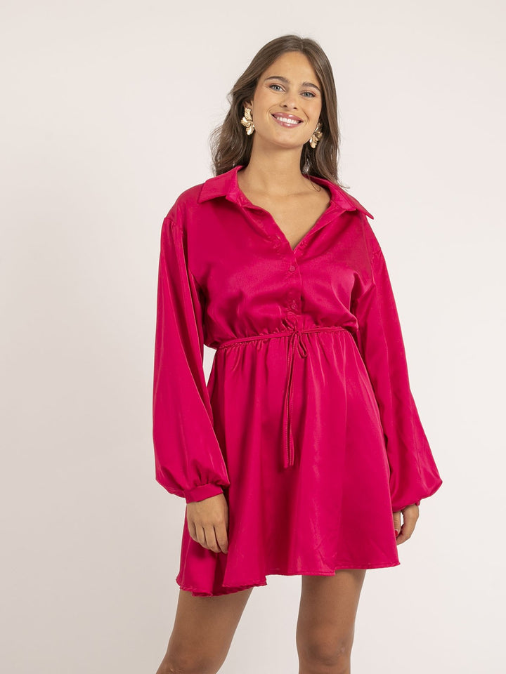 Robe chemise courte satin IVERSE