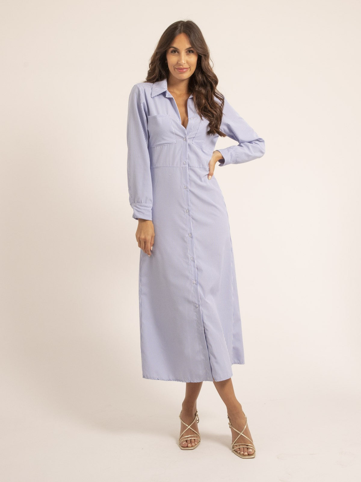 Robe chemise longue rayée IRNA