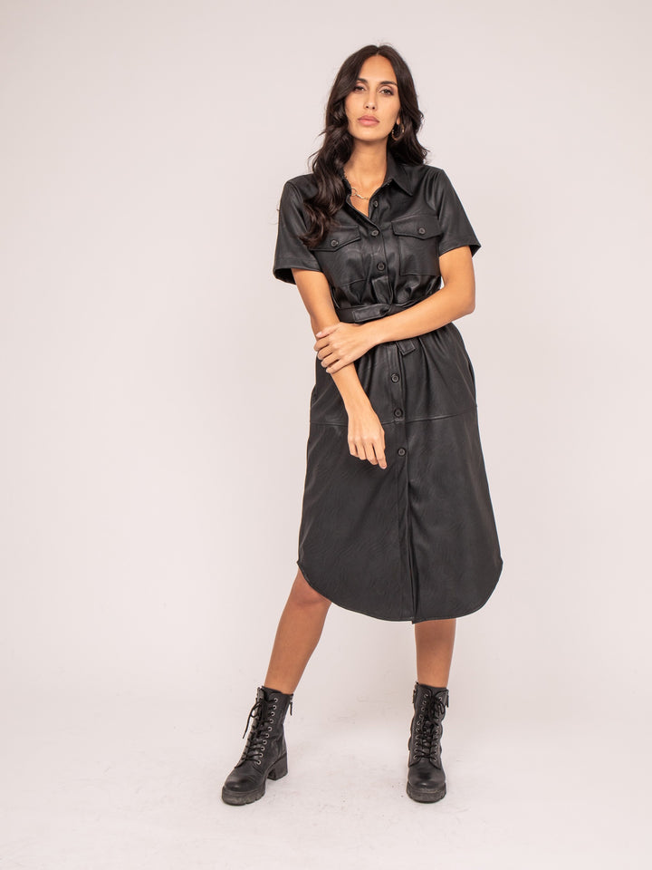 Robe courte simili cuir IRRLY