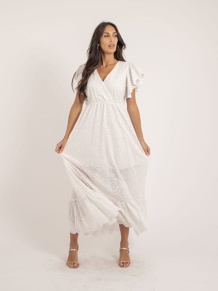 Robe longue broderies anglaises IROKO