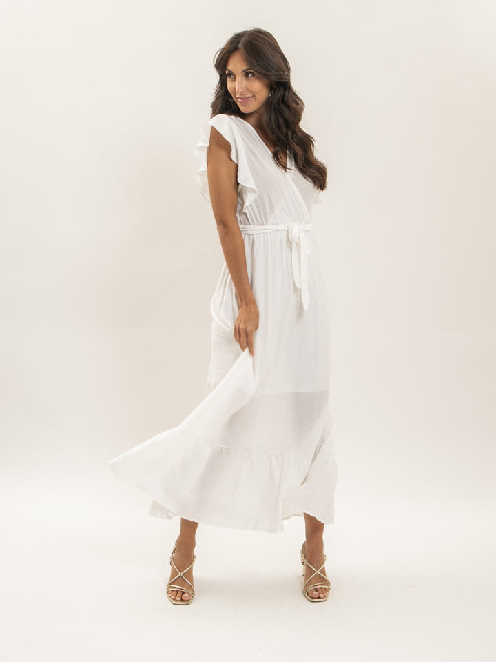 Robe longue cache-coeur avec ceinture ITERIA