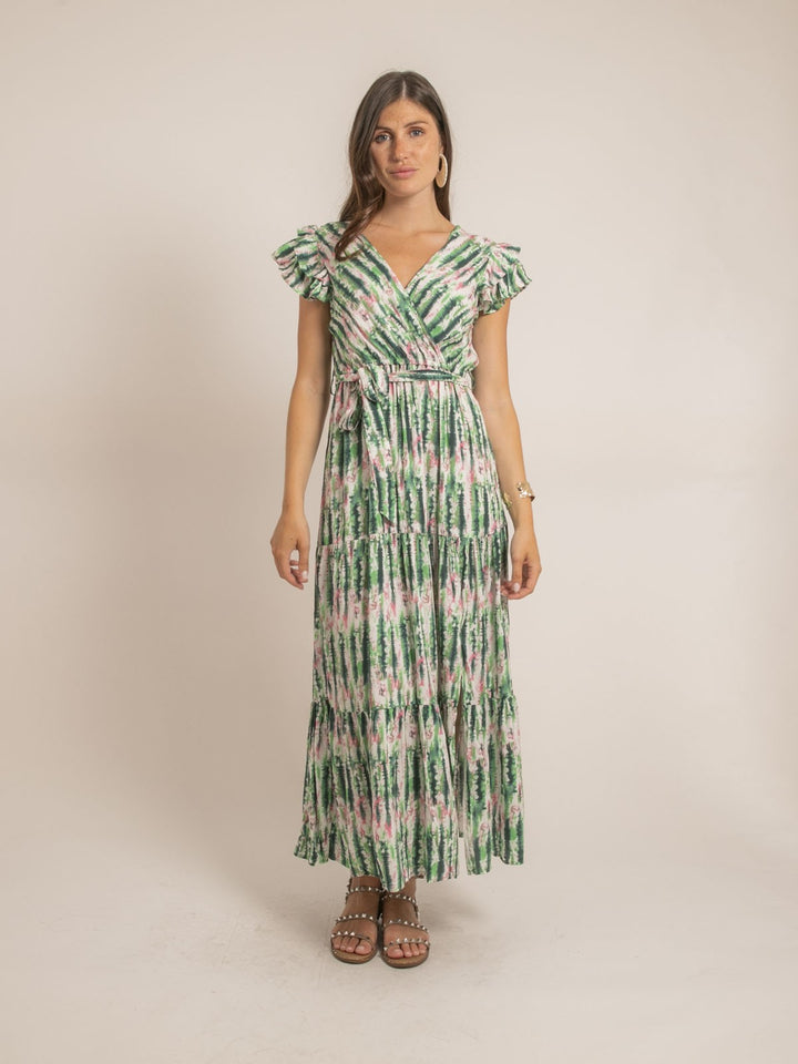 Robe longue cache-coeur tie and dye IGAYA