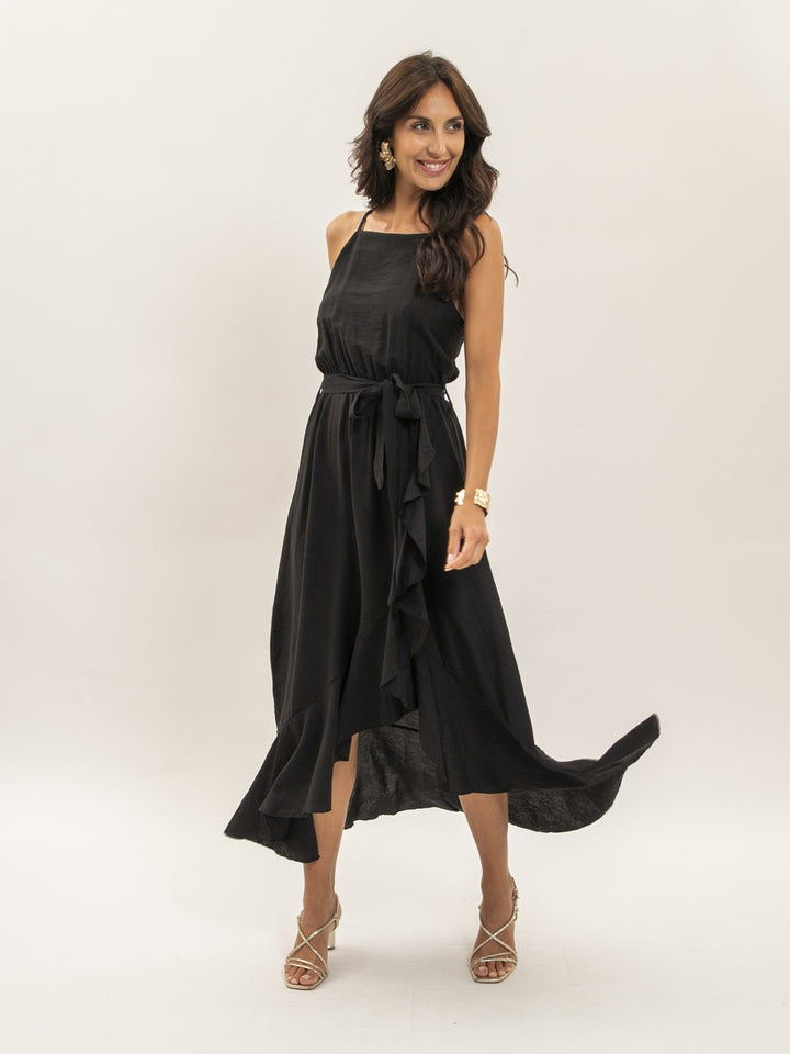 Robe longue fluide avec volants INIVA