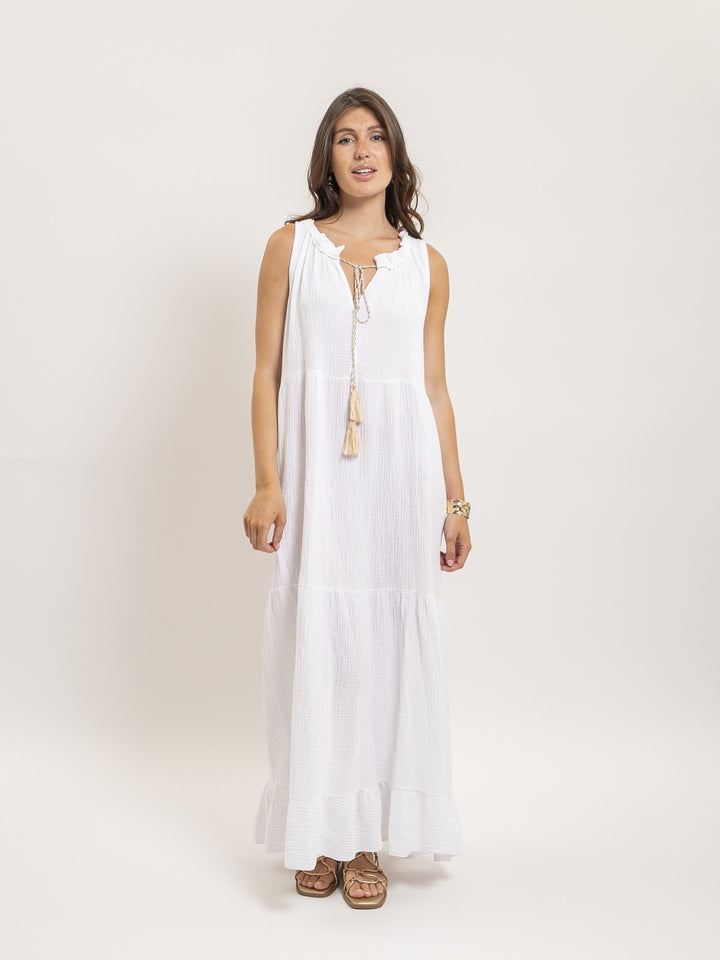 Robe longue gaze de coton IJELMA