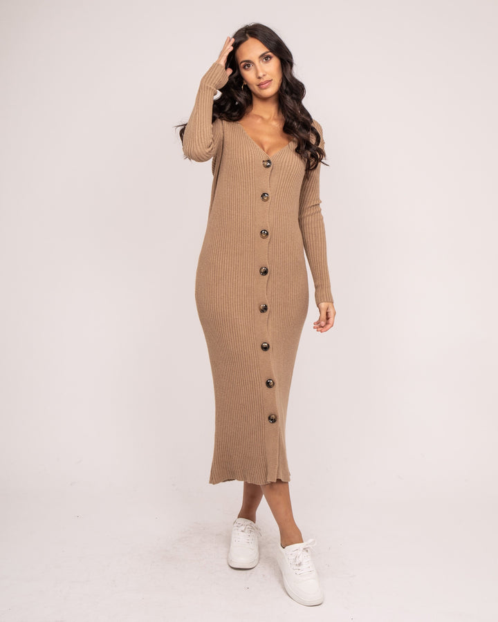 Robe longue maille côtelée IVERNY