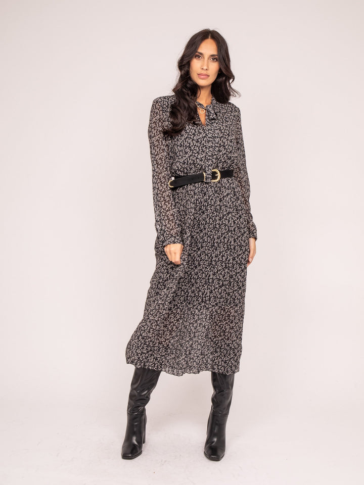 Robe longue motifs plissée IFLOR