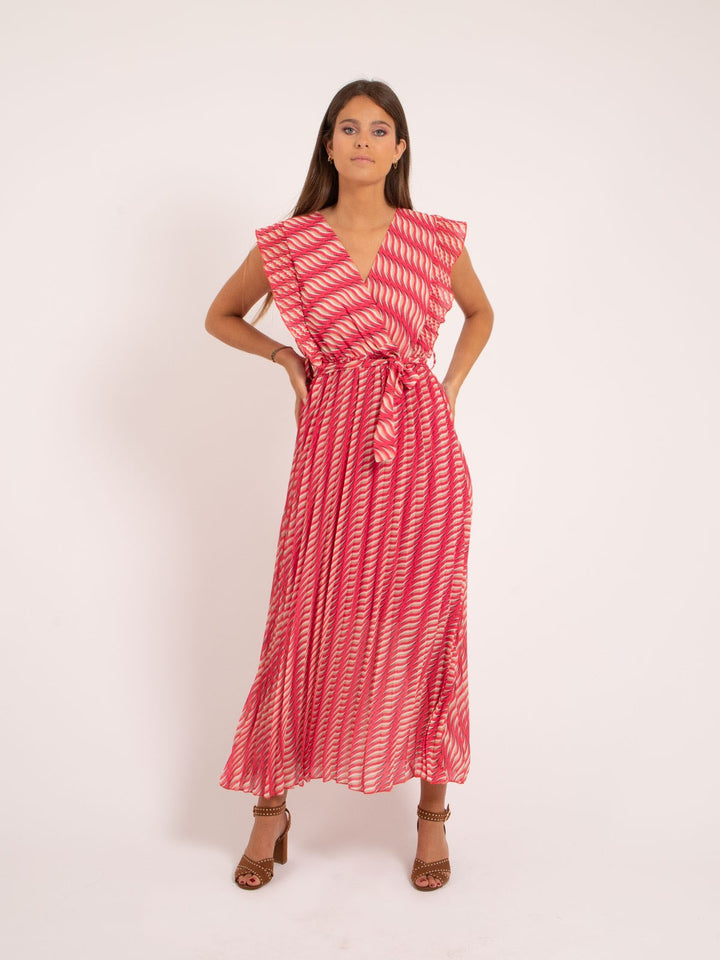 Robe longue plissée motifs IRINA