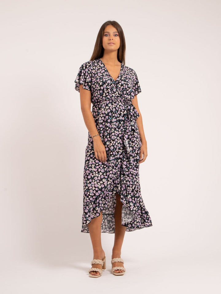 Robe longue portefeuille motifs ITANIA