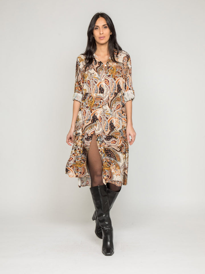 Robe mi-longue motifs ILINE