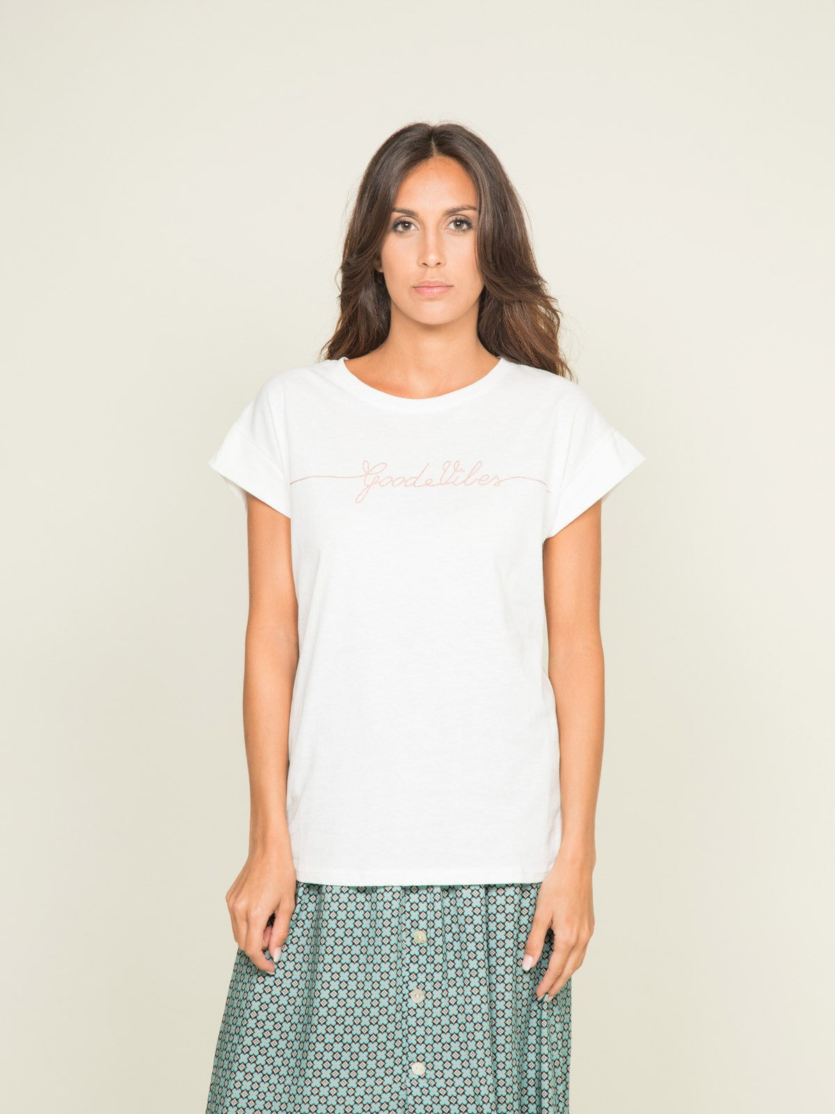 T-shirt col rond message FIBES